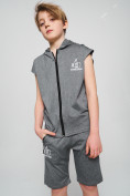 Оптом Спортивный костюм летний для мальчика светло-серого цвета 703SS во Владивостоке, фото 7