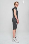 Оптом Спортивный костюм летний для мальчика серого цвета 703Sr в Краснодаре, фото 2