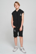 Оптом Спортивный костюм летний для мальчика темно-серого цвета 703TC во Владивостоке