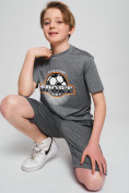 Оптом Спортивный костюм летний для мальчика светло-серого цвета 704SS во Владивостоке, фото 2