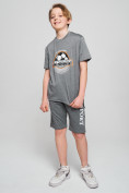 Оптом Спортивный костюм летний для мальчика светло-серого цвета 704SS, фото 3