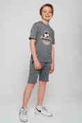 Оптом Спортивный костюм летний для мальчика светло-серого цвета 704SS, фото 6