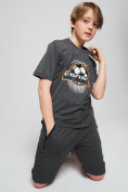 Оптом Спортивный костюм летний для мальчика серого цвета 704Sr в Оренбурге, фото 5
