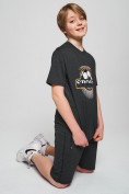 Оптом Спортивный костюм летний для мальчика темно-серого цвета 704TC в Баку, фото 6