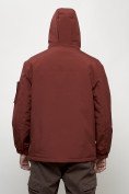 Оптом Куртка спортивная мужская весенняя с капюшоном бордового цвета 705Bo в Краснодаре, фото 10