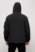 Оптом Куртка спортивная мужская весенняя с капюшоном черного цвета 705Ch в Кемерово, фото 10
