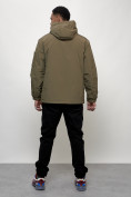 Оптом Куртка спортивная мужская весенняя с капюшоном темно-бежевого цвета 705TB, фото 4