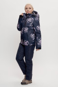 Оптом Горнолыжный костюм женский темно-синего цвета 7080TS в Казани, фото 3