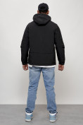 Оптом Куртка молодежная мужская весенняя с капюшоном черного цвета 708Ch в Саратове, фото 8