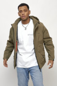 Оптом Куртка молодежная мужская весенняя с капюшоном темно-бежевого цвета 708TB, фото 11