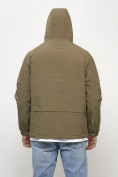 Оптом Куртка молодежная мужская весенняя с капюшоном темно-бежевого цвета 708TB в Казани, фото 13