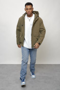 Оптом Куртка молодежная мужская весенняя с капюшоном темно-бежевого цвета 708TB, фото 15