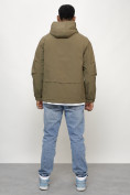 Оптом Куртка молодежная мужская весенняя с капюшоном темно-бежевого цвета 708TB в Перми, фото 4
