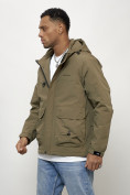 Оптом Куртка молодежная мужская весенняя с капюшоном темно-бежевого цвета 708TB в Перми, фото 7
