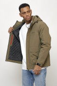 Оптом Куртка молодежная мужская весенняя с капюшоном темно-бежевого цвета 708TB, фото 9