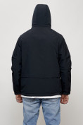 Оптом Куртка молодежная мужская весенняя с капюшоном темно-синего цвета 708TS, фото 15