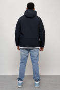 Оптом Куртка молодежная мужская весенняя с капюшоном темно-синего цвета 708TS, фото 4