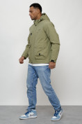 Оптом Куртка молодежная мужская весенняя с капюшоном светло-зеленого цвета 708ZS, фото 10