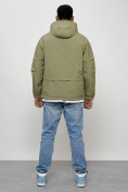 Оптом Куртка молодежная мужская весенняя с капюшоном светло-зеленого цвета 708ZS, фото 12