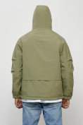 Оптом Куртка молодежная мужская весенняя с капюшоном светло-зеленого цвета 708ZS, фото 4
