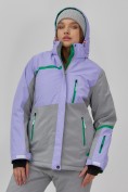 Оптом Горнолыжная куртка женская зимняя сиреневого цвета 7092Sn, фото 2