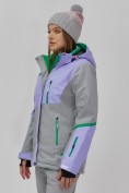 Оптом Горнолыжная куртка женская зимняя сиреневого цвета 7092Sn, фото 3