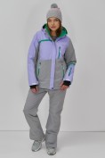 Оптом Горнолыжная куртка женская зимняя сиреневого цвета 7092Sn, фото 8