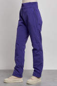 Оптом Брюки утепленные спортивные с высокой посадкой женские зимние фиолетового цвета 7141F в Астане, фото 2