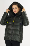 Оптом Куртка зимняя big size болотного цвета 72117Bt в Казани, фото 13