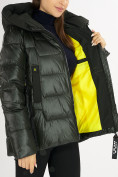 Оптом Куртка зимняя big size болотного цвета 72117Bt, фото 17
