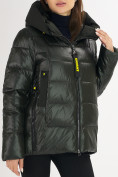 Оптом Куртка зимняя big size болотного цвета 72117Bt, фото 7