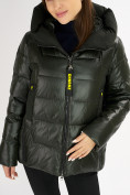 Оптом Куртка зимняя big size болотного цвета 72117Bt в Казани, фото 8