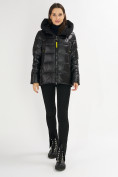 Оптом Куртка зимняя big size черного цвета 72117Ch в Екатеринбурге
