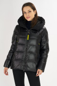 Оптом Куртка зимняя big size черного цвета 72117Ch в Казани, фото 4