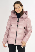 Оптом Куртка зимняя big size розового цвета 72117R в Екатеринбурге, фото 3
