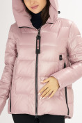Оптом Куртка зимняя big size розового цвета 72117R в Екатеринбурге, фото 4