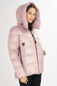 Оптом Куртка зимняя big size розового цвета 72117R в Екатеринбурге, фото 6