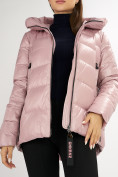 Оптом Куртка зимняя big size розового цвета 72117R в Екатеринбурге, фото 8