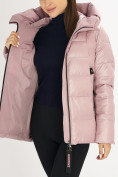 Оптом Куртка зимняя big size розового цвета 72117R в Екатеринбурге, фото 9