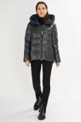 Оптом Куртка зимняя big size темно-серого цвета 72117TC в Казани