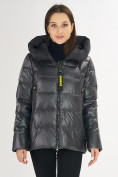 Оптом Куртка зимняя big size темно-серого цвета 72117TC в Казани, фото 5