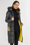 Оптом Куртка зимняя темно-серого цвета 72168TC в Казани, фото 16