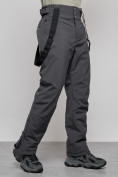 Оптом Полукомбинезон утепленный мужской зимний горнолыжный темно-серого цвета 7217TC в Уфе, фото 8
