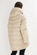 Оптом Куртка зимняя big size бежевого цвета 72180B, фото 5