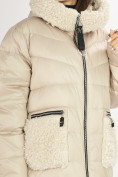 Оптом Куртка зимняя big size бежевого цвета 72180B, фото 9