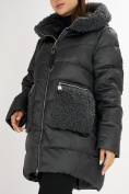 Оптом Куртка зимняя big size болотного цвета 72180Bt в Казани, фото 10
