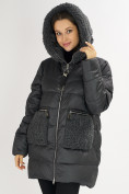 Оптом Куртка зимняя big size болотного цвета 72180Bt в Казани, фото 7