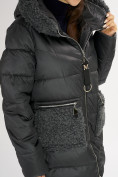 Оптом Куртка зимняя big size болотного цвета 72180Bt, фото 9