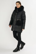 Оптом Куртка зимняя big size черного цвета 72180Ch, фото 5