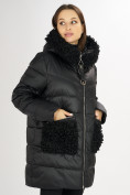 Оптом Куртка зимняя big size черного цвета 72180Ch в Казани, фото 9